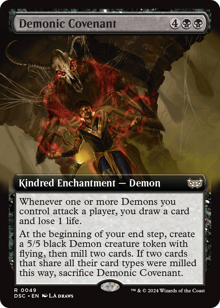 Demonic Covenant (Extended Art) [Duskmourn: House of Horror Commander] | Good Games Cannington