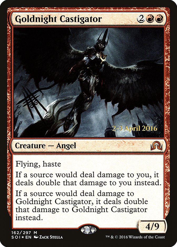 Goldnight Castigator [Shadows over Innistrad Prerelease Promos] | Good Games Cannington