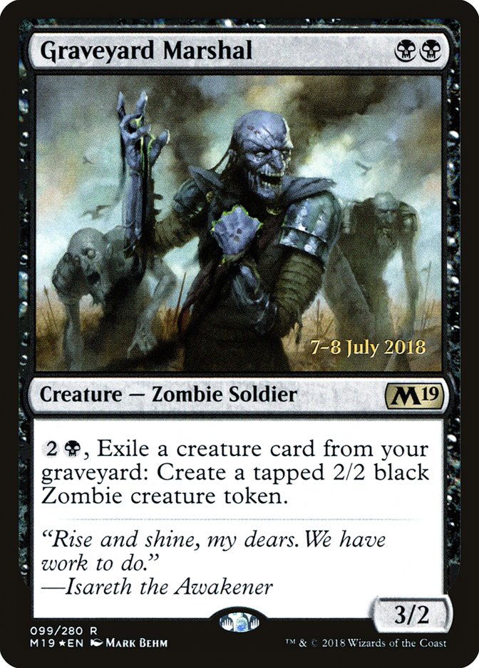 Graveyard Marshal [Core Set 2019 Prerelease Promos] | Good Games Cannington
