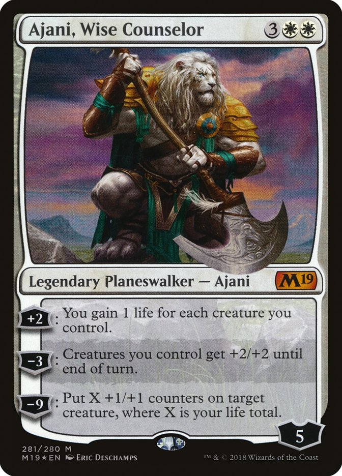 Ajani, Wise Counselor 281/280 (Core Set 2019)  - Foil | Good Games Cannington