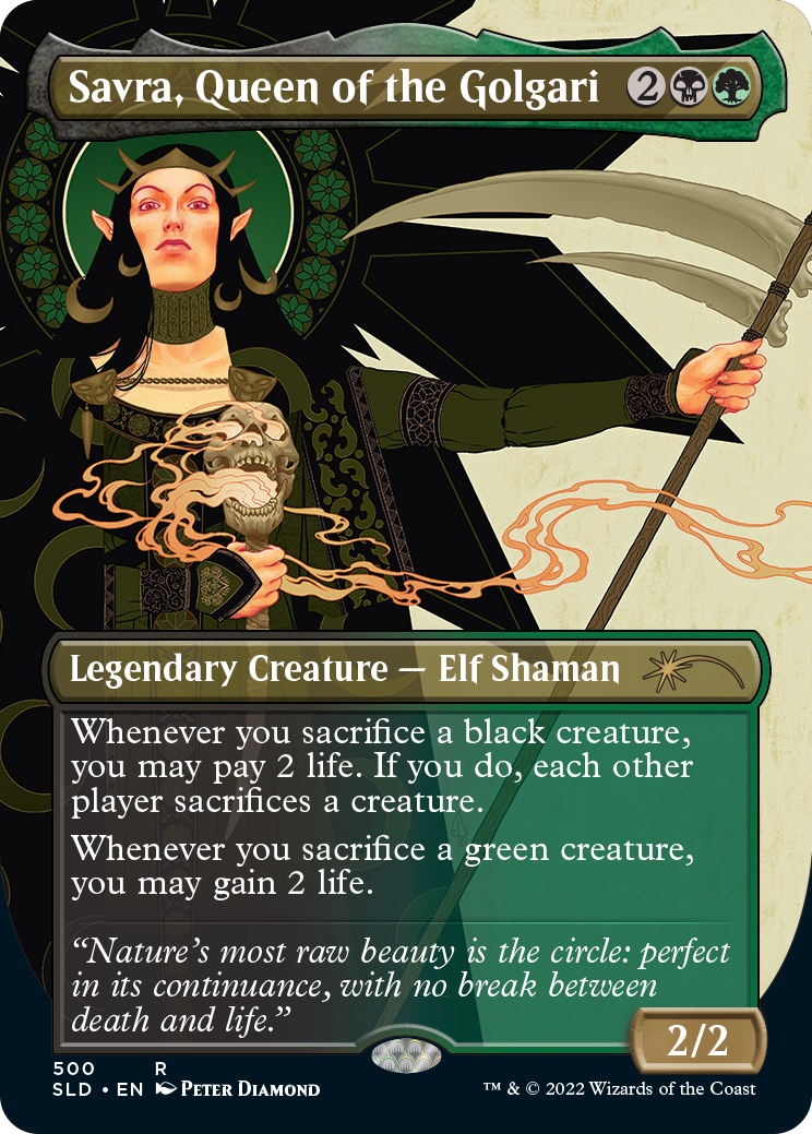 Savra, Queen of the Golgari (Borderless) [Secret Lair Drop Series] | Good Games Cannington