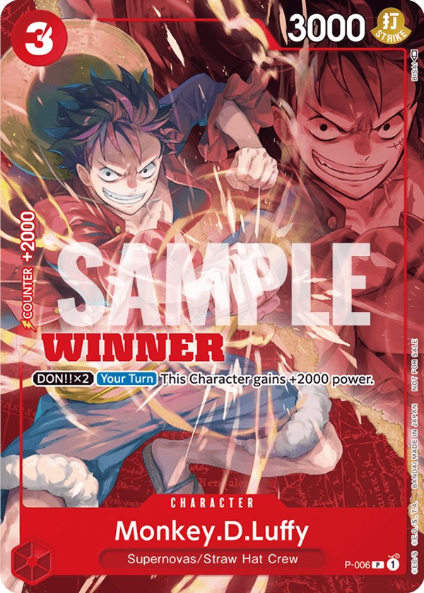 Monkey.D.Luffy (P-006) (Winner Pack Vol. 1) [One Piece Promotion Cards] | Good Games Cannington