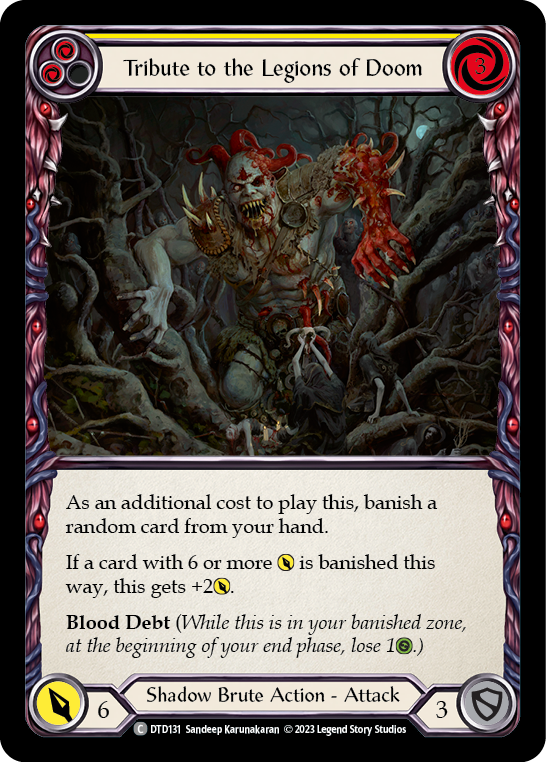 Tribute to the Legions of Doom (Yellow) [DTD131] (Dusk Till Dawn)  Rainbow Foil | Good Games Cannington