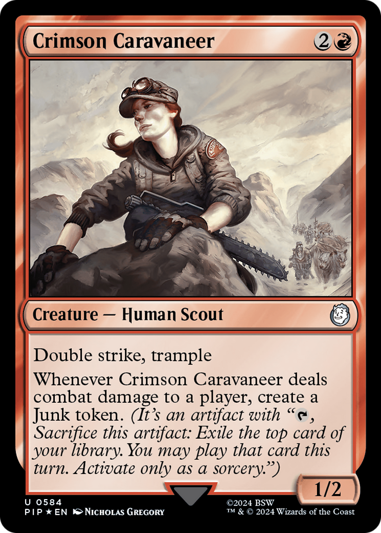 Crimson Caravaneer (Surge Foil) [Fallout] | Good Games Cannington