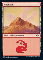Mountain (487) (Foil Etched) [Modern Horizons 2] | Good Games Cannington