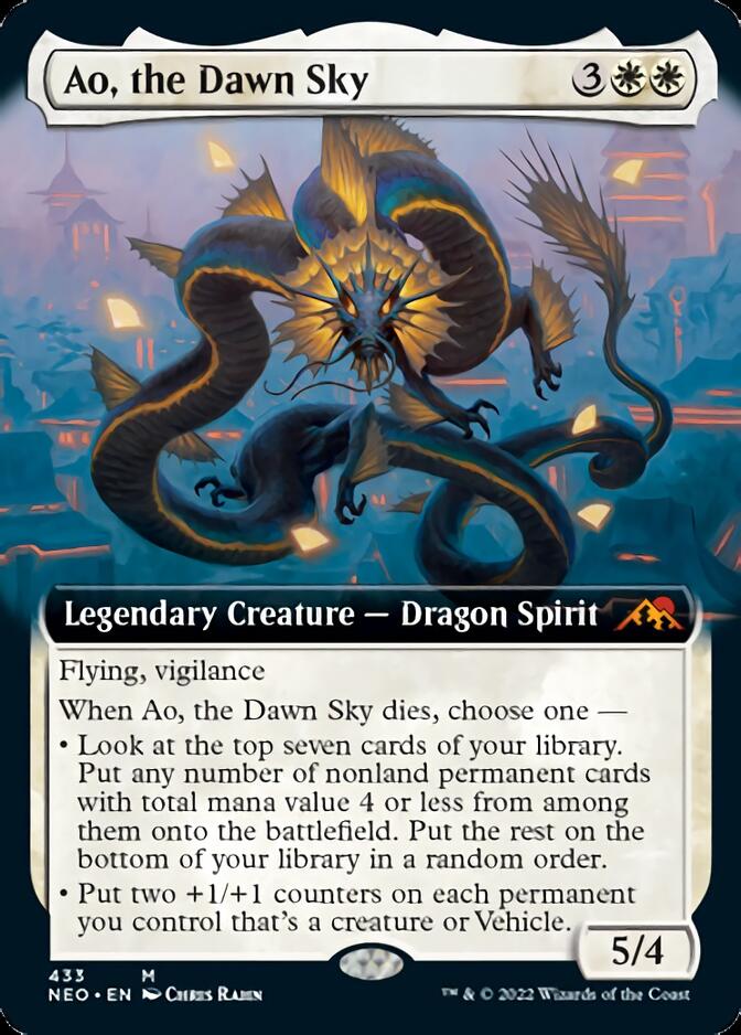 Ao, the Dawn Sky (Extended Art) [Kamigawa: Neon Dynasty] | Good Games Cannington
