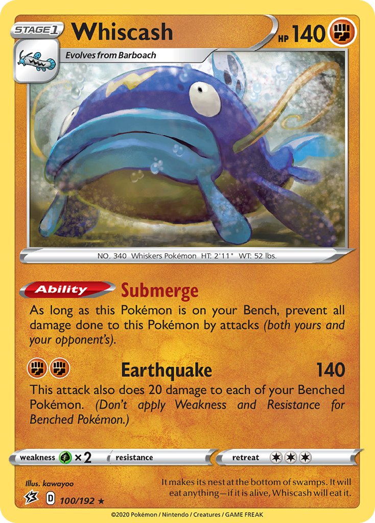 Whiscash (100/192) [Sword & Shield: Rebel Clash] | Good Games Cannington