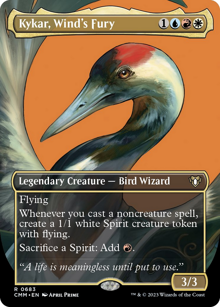 Kykar, Wind's Fury (Borderless Profile) [Commander Masters] | Good Games Cannington