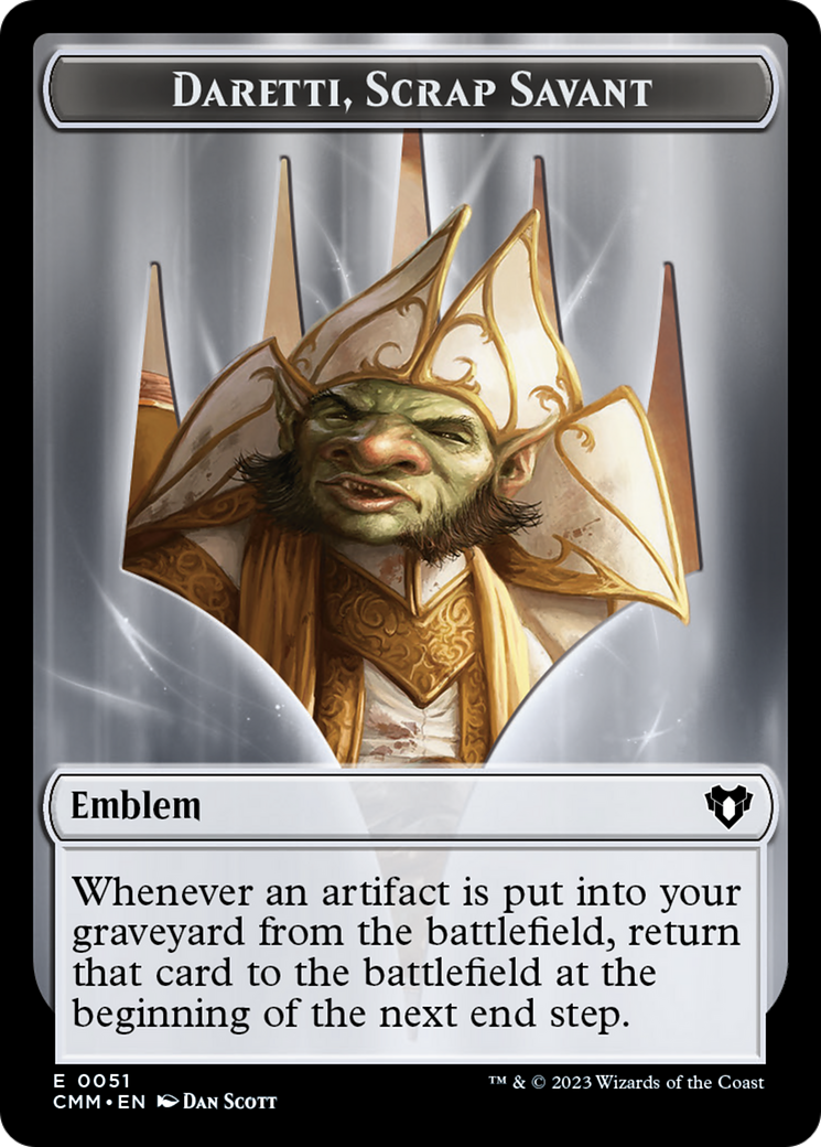 Daretti, Scrap Savant Emblem [Commander Masters Tokens] | Good Games Cannington