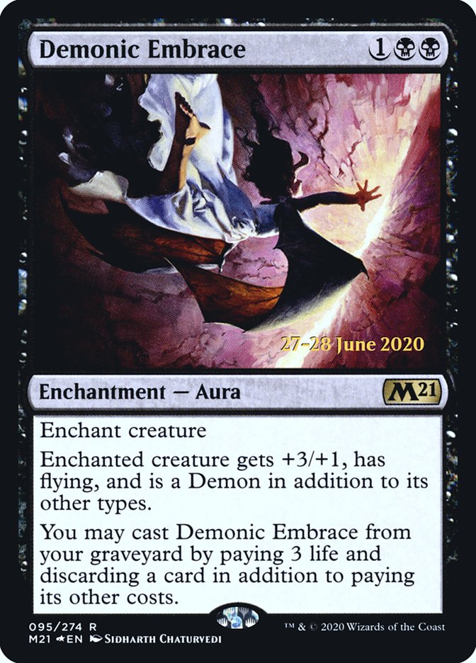 Demonic Embrace [Core Set 2021 Prerelease Promos] | Good Games Cannington