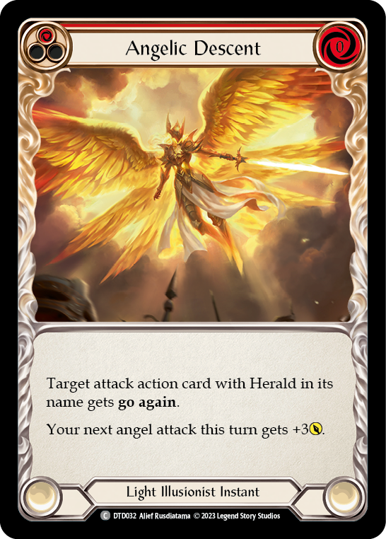 Angelic Descent (Red) [DTD032] (Dusk Till Dawn)  Rainbow Foil | Good Games Cannington