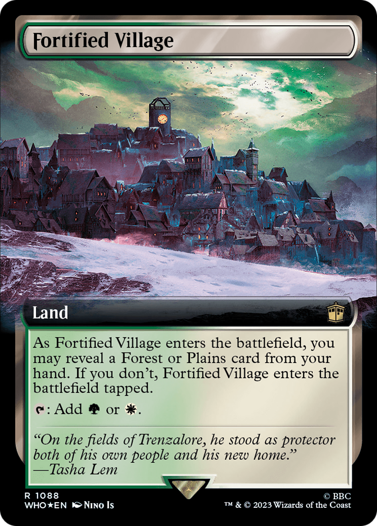 Fortified Village (Extended Art) (Surge Foil) [Doctor Who] | Good Games Cannington