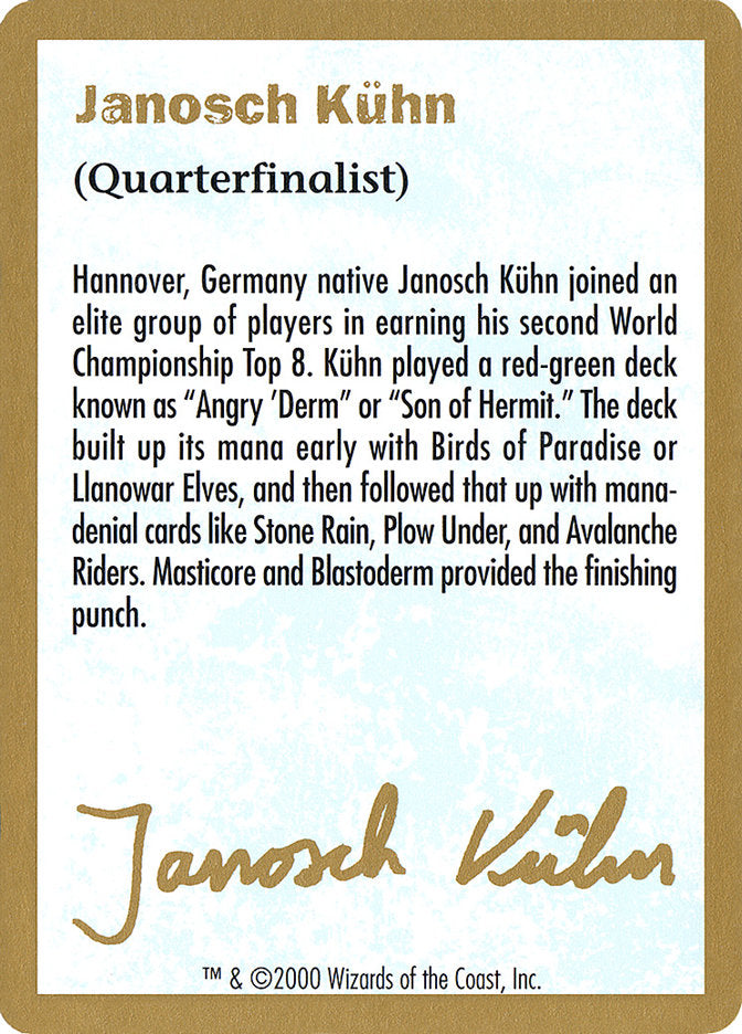Janosch Kuhn Bio (2000) [World Championship Decks 2000] | Good Games Cannington