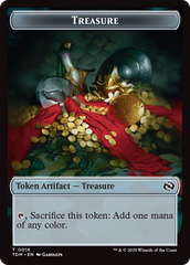 Dragon (0014) // Treasure Double-Sided Token [Tarkir: Dragonstorm Commander Tokens] | Good Games Cannington