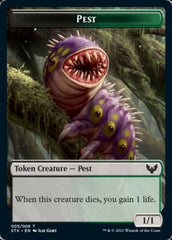 Fractal // Pest Double-Sided Token [Strixhaven: School of Mages Tokens] | Good Games Cannington