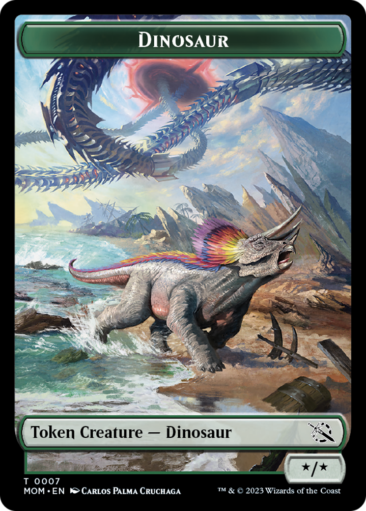 Soldier // Dinosaur Double-Sided Token [March of the Machine Tokens] | Good Games Cannington