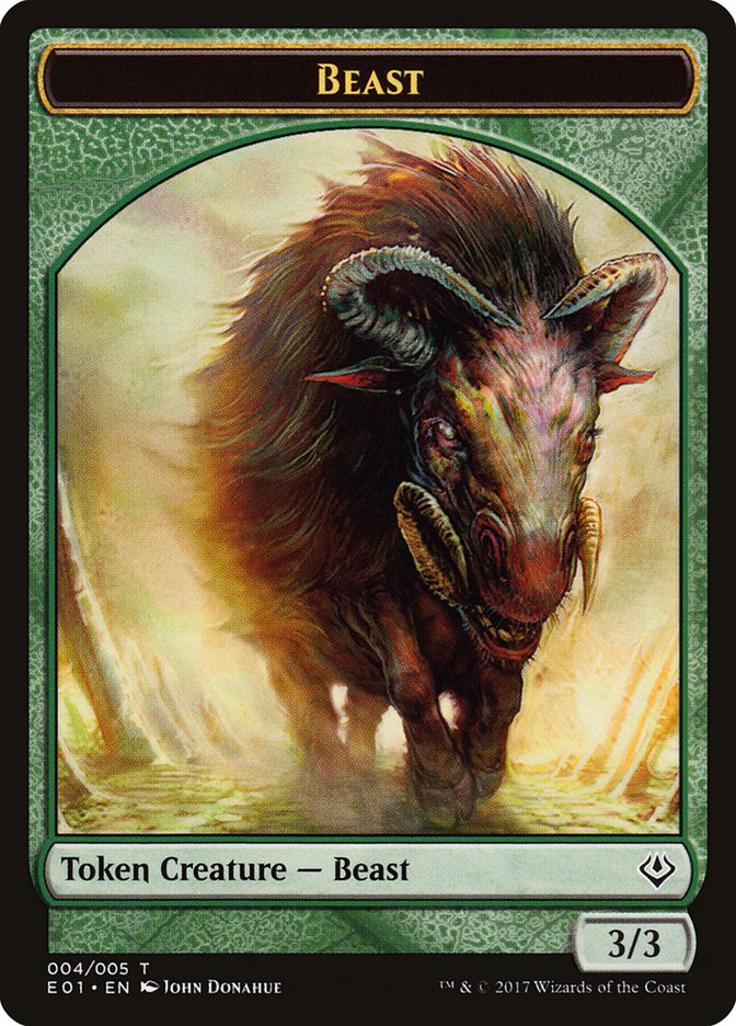 Beast (004) // Soldier Double-Sided Token [Archenemy: Nicol Bolas Tokens] | Good Games Cannington