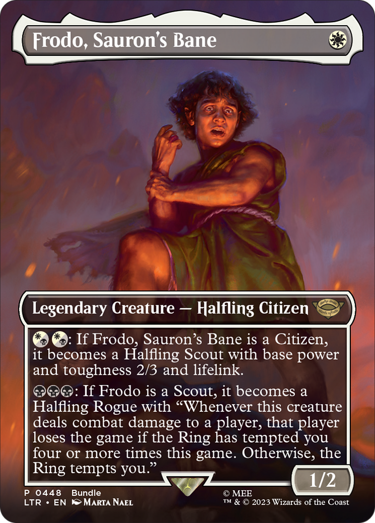 Frodo, Sauron's Bane (Borderless Alternate Art) [The Lord of the Rings: Tales of Middle-Earth] | Good Games Cannington