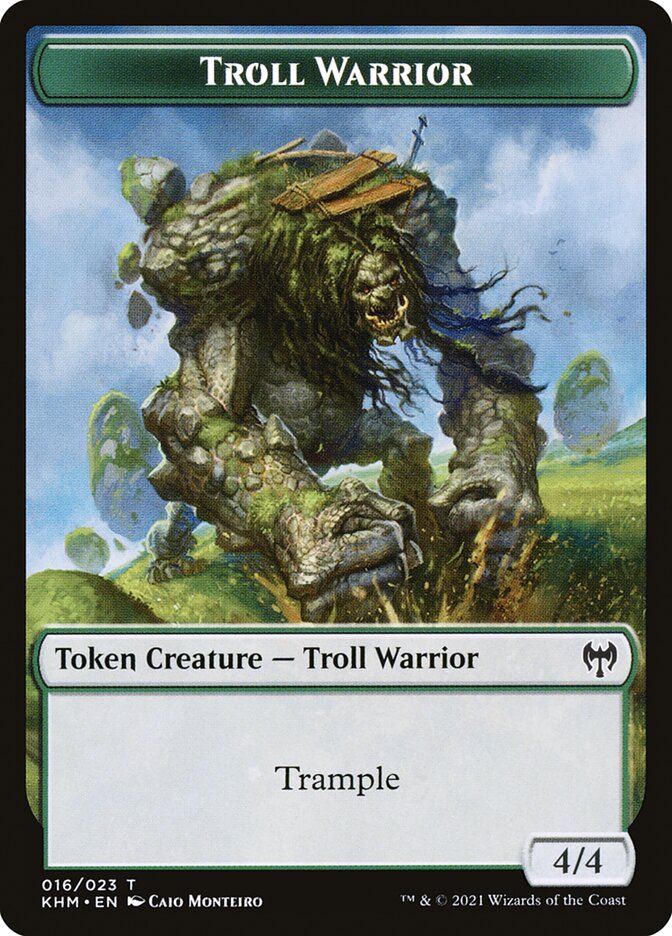 Treasure // Troll Warrior Double-Sided Token [Kaldheim Tokens] | Good Games Cannington