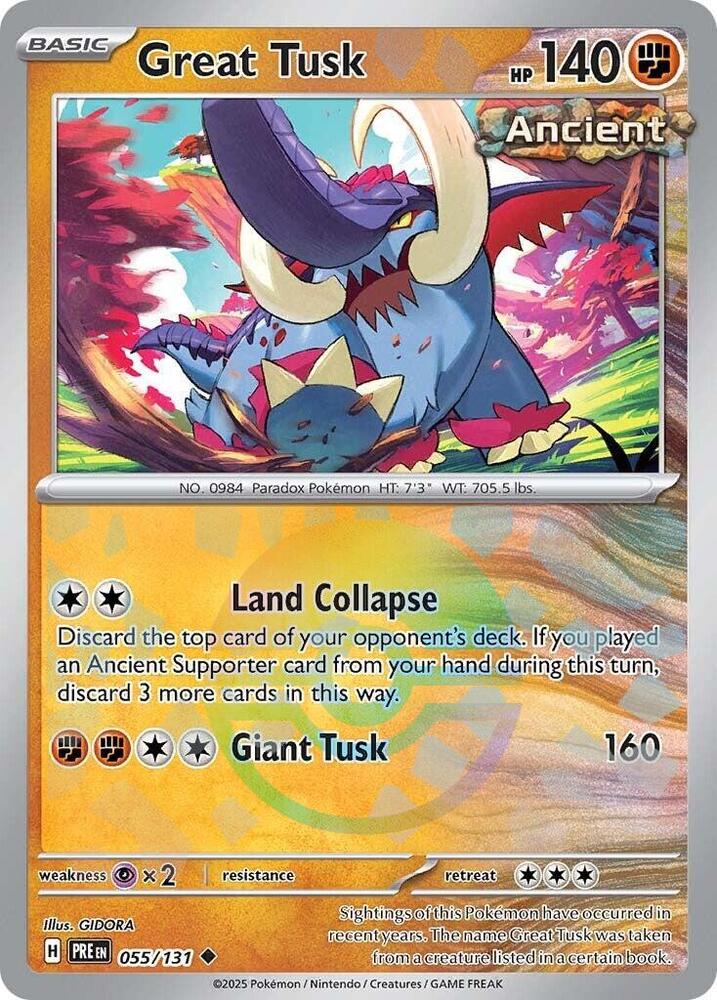 Great Tusk (055/131) (Poke Ball Pattern) [Scarlet & Violet: Prismatic Evolutions] | Good Games Cannington