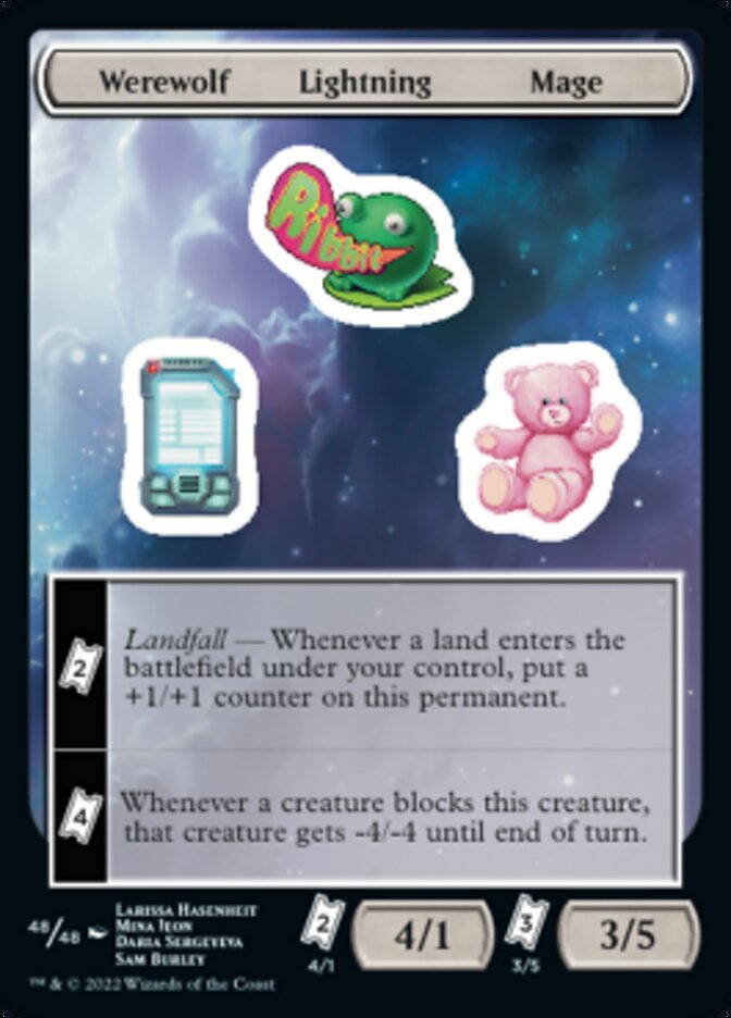 Werewolf Lightning Mage [Unfinity Stickers] | Good Games Cannington