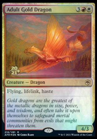 Adult Gold Dragon [Dungeons & Dragons: Adventures in the Forgotten Realms Prerelease Promos] | Good Games Cannington