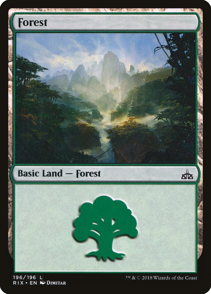 Forest (196) [Rivals of Ixalan] | Good Games Cannington
