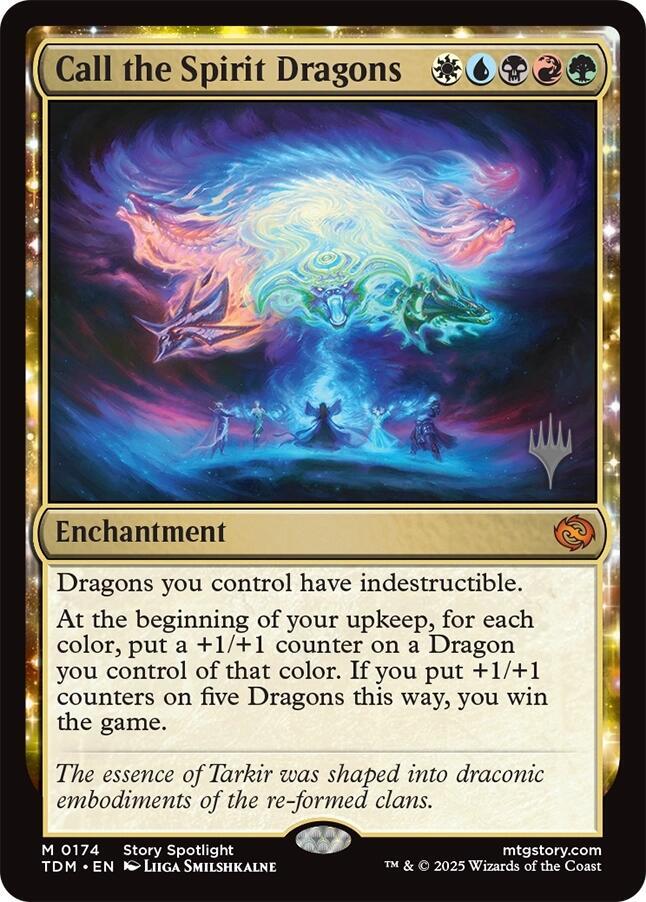Call the Spirit Dragons 174 (Promo Pack: Tarkir: Dragonstorm)  - Foil | Good Games Cannington