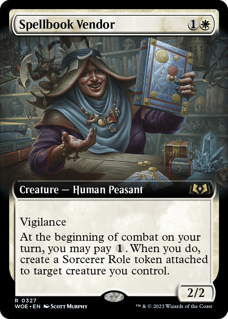Spellbook Vendor (Extended Art) [Wilds of Eldraine] | Good Games Cannington
