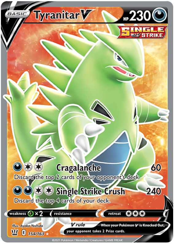 Tyranitar V (154/163) [Sword & Shield: Battle Styles] | Good Games Cannington