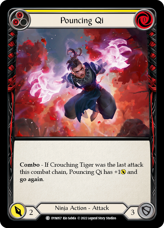 Pouncing Qi (Yellow) [DYN057] (Dynasty)  Rainbow Foil | Good Games Cannington