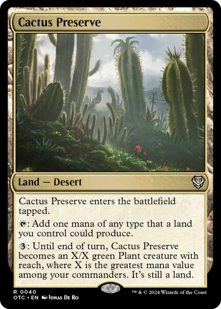 Cactus Preserve [Outlaws of Thunder Junction Commander] | Good Games Cannington