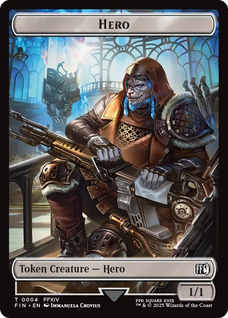 Bird // Hero (0004) Double Sided Token [FINAL FANTASY Commander Tokens] | Good Games Cannington