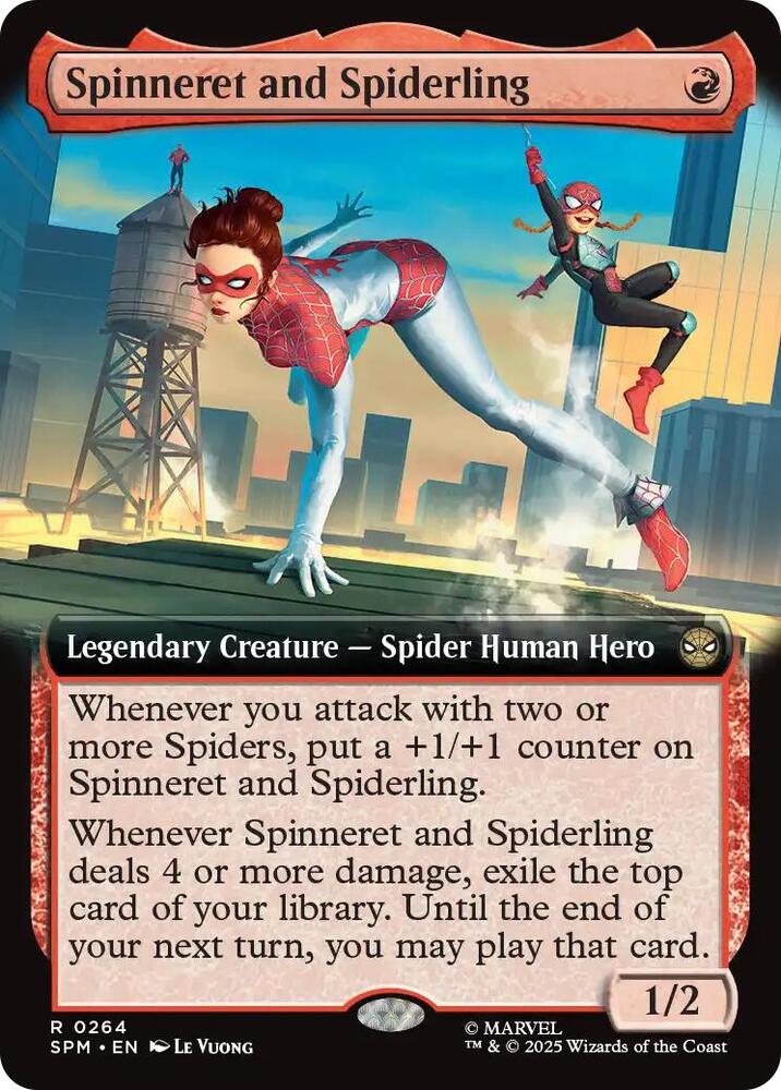 Spinneret and Spiderling  264/198 (Marvel's Spider-Man)  - Extended Art Foil | Good Games Cannington