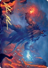 Aegar, the Freezing Flame (Gold-Stamped Signature) [Kaldheim Art Series] | Good Games Cannington