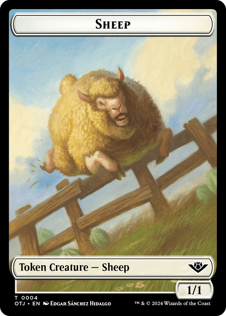 Sheep Token [Outlaws of Thunder Junction Tokens] | Good Games Cannington