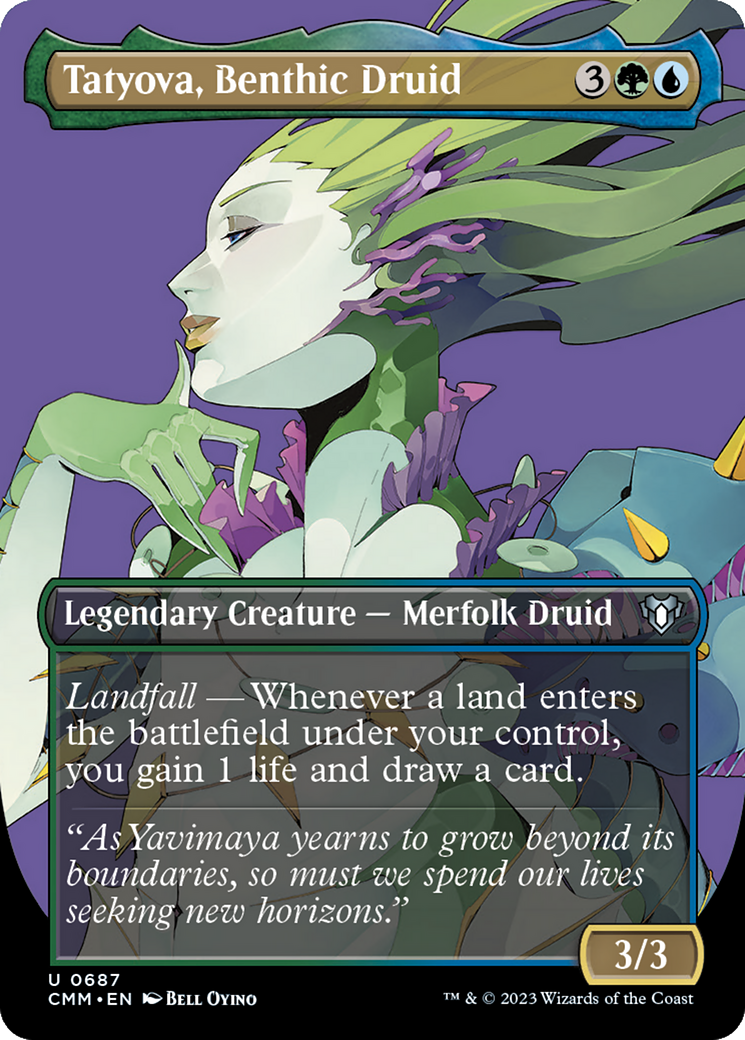 Tatyova, Benthic Druid (Borderless Profile) [Commander Masters] | Good Games Cannington
