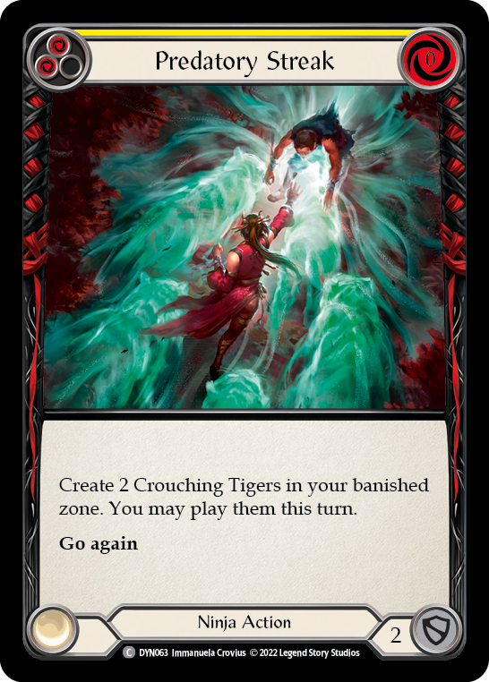 Predatory Streak (Yellow) [DYN063] (Dynasty)  Rainbow Foil | Good Games Cannington