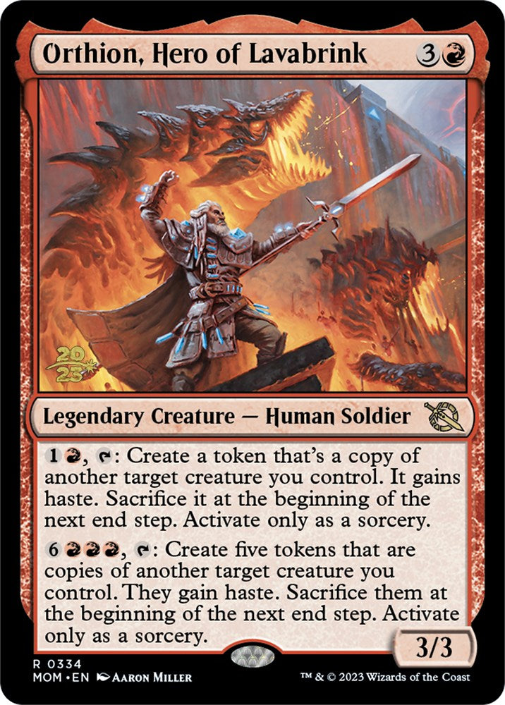 Orthion, Hero of Lavabrink [March of the Machine Prerelease Promos] | Good Games Cannington