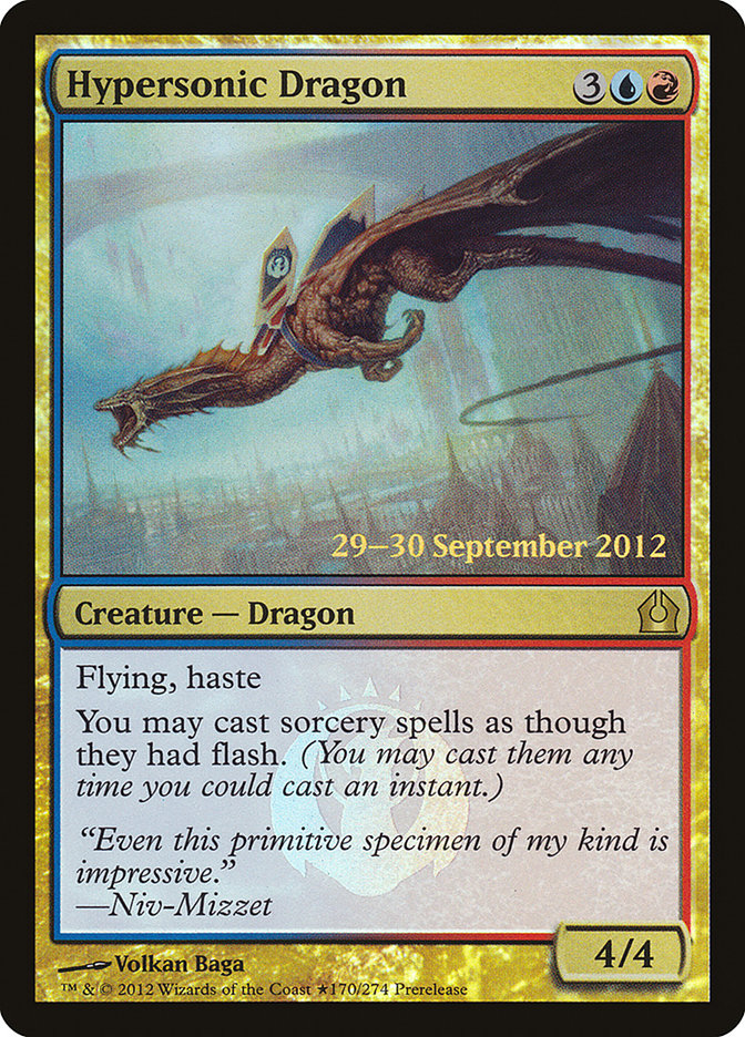 Hypersonic Dragon [Return to Ravnica Prerelease Promos] | Good Games Cannington