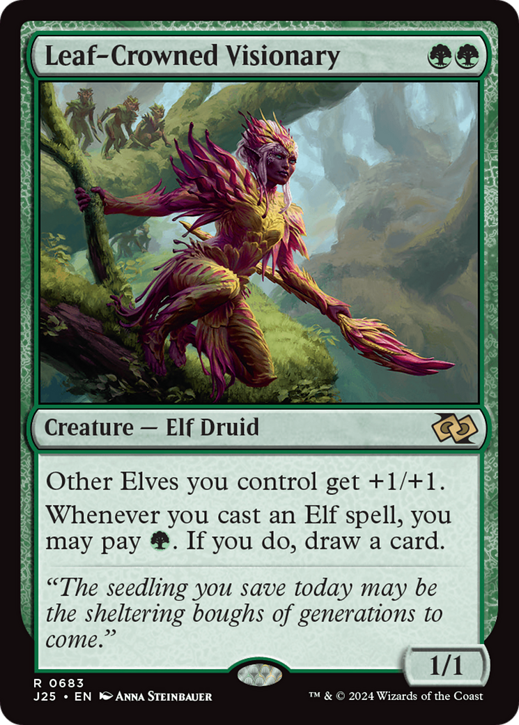 Leaf-Crowned Visionary [Foundations Jumpstart] | Good Games Cannington