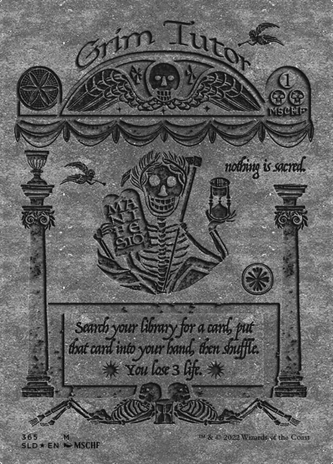 Grim Tutor (Borderless) (Foil Etched) [Secret Lair Drop Series] | Good Games Cannington
