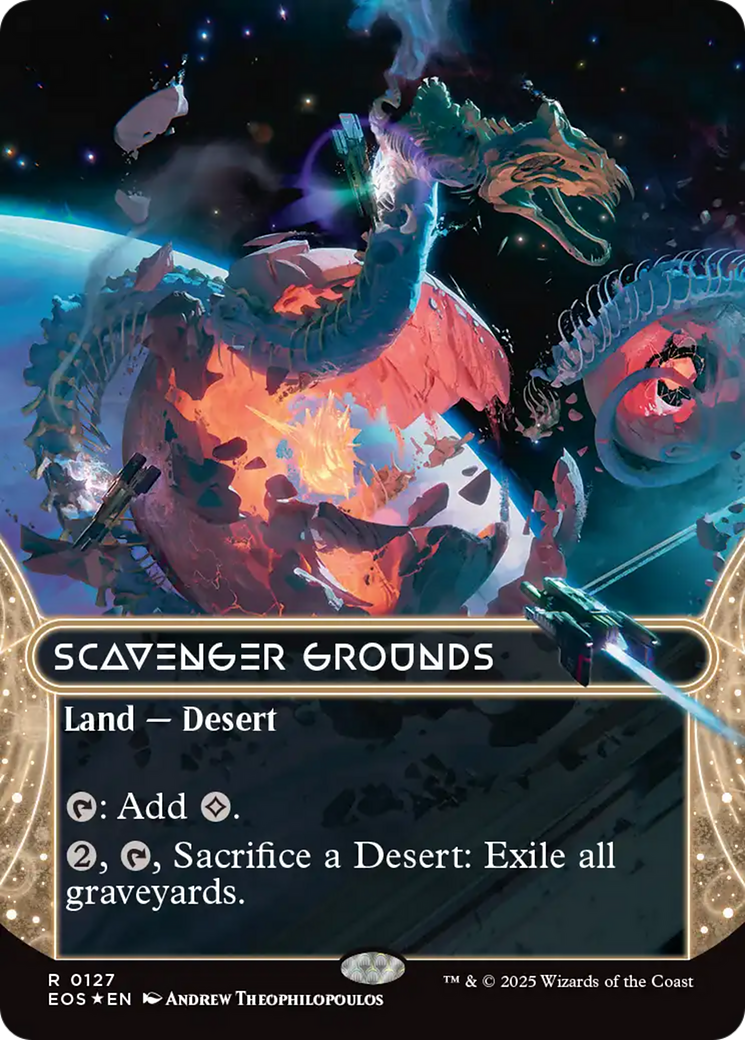 Scavenger Grounds (0127) (Borderless) (Galaxy Foil) [Edge of Eternities: Stellar Sights] | Good Games Cannington