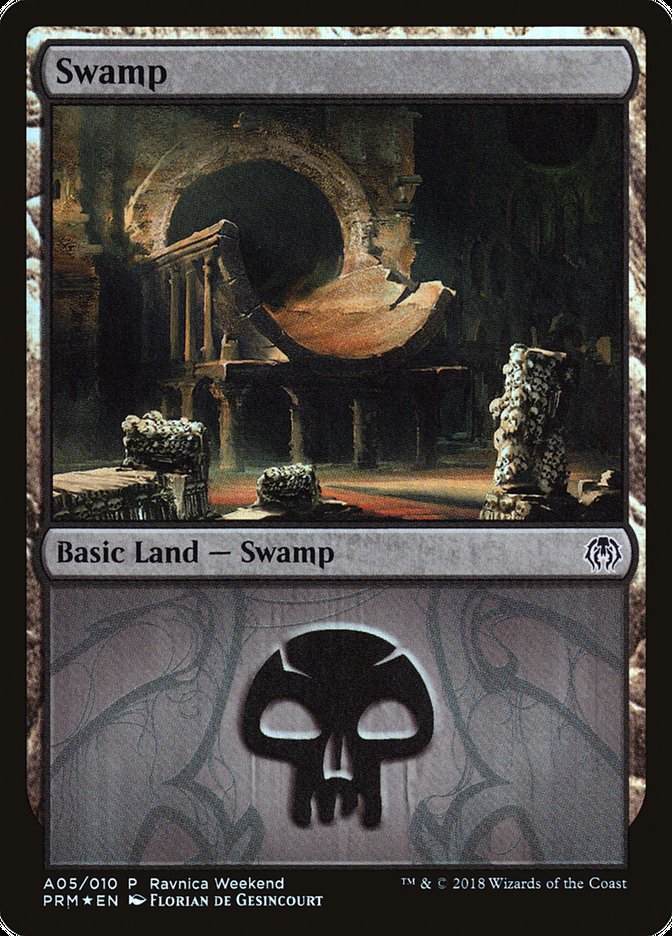 Swamp (A05) [Ravnica Allegiance Ravnica Weekend] | Good Games Cannington