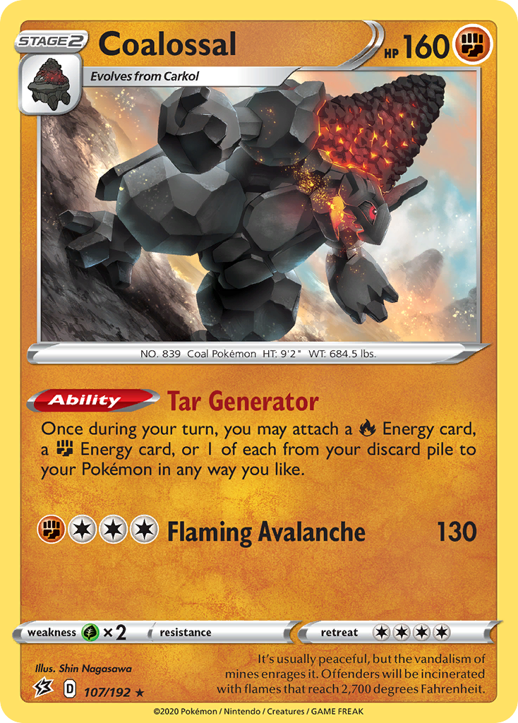 Coalossal (107/192) [Sword & Shield: Rebel Clash] | Good Games Cannington