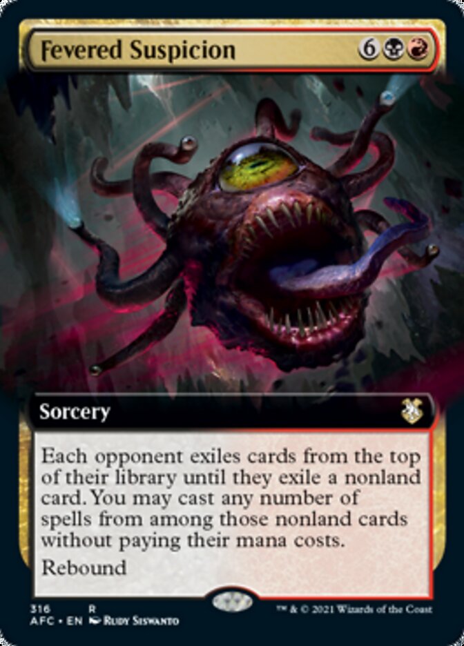 Fevered Suspicion (Extended Art) [Dungeons & Dragons: Adventures in the Forgotten Realms Commander] | Good Games Cannington