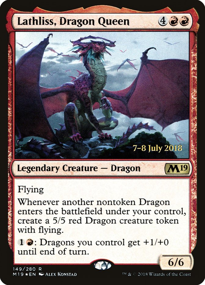 Lathliss, Dragon Queen [Core Set 2019 Prerelease Promos] | Good Games Cannington