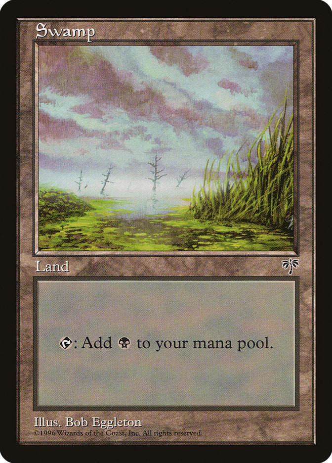 Swamp (No Sun or Moon / No Eyes) [Mirage] | Good Games Cannington