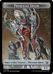 Phyrexian Golem // Construct Double-Sided Token [March of the Machine Commander Tokens] | Good Games Cannington