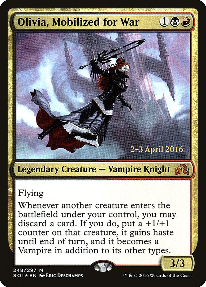 Olivia, Mobilized for War [Shadows over Innistrad Prerelease Promos] | Good Games Cannington